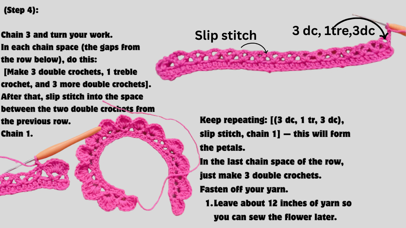 Crochet Rose Pattern – Ek Khoobsurat Phool Banana Ab Asaan Hai (Free Pattern ke Saath) 3 Skip first chain 7