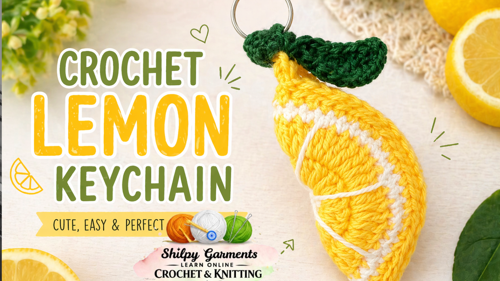 Crochet Lemon Keychain